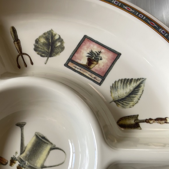 Eurita divided platter veggie cups & dip serving tray plate 14” - Picture 5 of 7